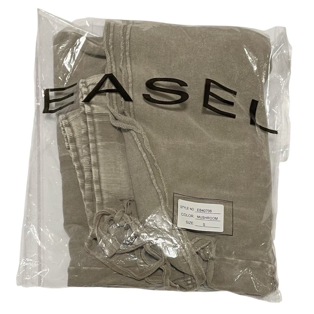 Easel Mineral Wash Mushroom Palazzo Pants S - Picture 15 of 16